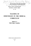 Teaching of Immunology in the Medical Curriculum