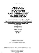 Abridged Biography and Genealogy Master Index Book