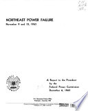 Northeast Power Failure  November 9 and 10  1965 Book