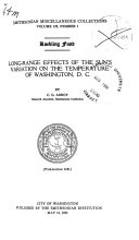 Long-range Effects of the Sun's Variation on the Temperature of Washington, D. C.