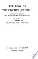 The Book of the Prophet Jeremiah Book