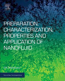 Preparation  Characterization  Properties and Application of Nanofluid