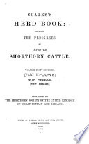 Herdbook Containing the Pedigree of Improved Short horn Cattle Book