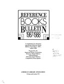 Reference Books Bulletin, 1987-1988