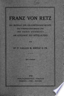 Franz Von Retz PDF Book By father Gallus Maria Häfele