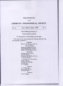 Proceedings, American Philosophical Society (vol. 1, no. 6)