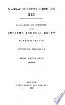 Reports of Cases Argued and Determined in the Supreme Judicial Court of the Commonwealth of Massachusetts Book PDF
