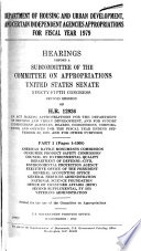 Department of Housing and Urban Development  independent Agencies Appropriations for 1979 Book