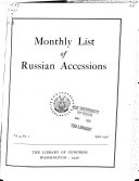 Monthly List of Russian Accessions