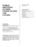 World Meetings Outside United States and Canada