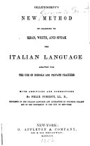New Method of Learning to Read, Write, and Speak the Italian Language