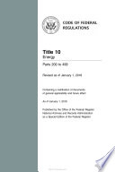 2018 CFR e-Book Title 10, Energy, Parts 200-499 PDF Book By Office of The Federal Register