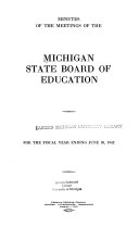 Minutes of the Meetings of the Michigan State Board of Education