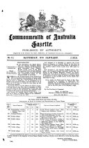Commonwealth Of Australia Gazette