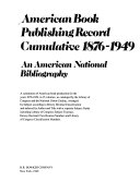 American Book Publishing Record Cumulative  1876 1949  Author index Book