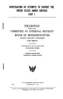 Investigation of Attempts to Subvert the United States Armed ...