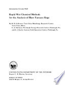 Rapid Wet Chemical Methods for the Analysis of Blast Furnace Slags