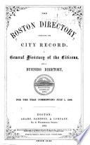 The Boston Directory     Book