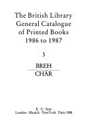 The British Library General Catalogue of Printed Books, 1986 to 1987