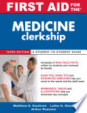First Aid for the Medicine Clerkship  Third Edition