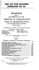 ENERGY AND WATER DEVELOPMENT APPROPRIATIONS FOR 1991