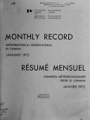 Monthly Record  Meteorological Observations in Canada and Newfoundland Book PDF