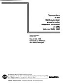 Transactions of the North American Manufacturing Research Institution of SME 