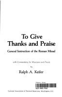 To Give Thanks and Praise Book