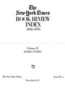 The New York Times Book Review Index  1896 1970  Subject index