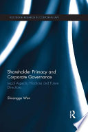 Shareholder Primacy and Corporate Governance Book