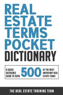 Real Estate Terms Pocket Dictionary Book PDF