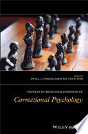 The Wiley International Handbook of Correctional Psychology Book
