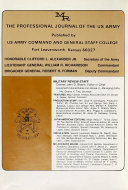 Professional Journal of the United States Army