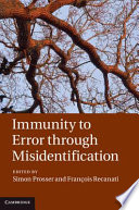 Immunity to Error Through Misidentification Book