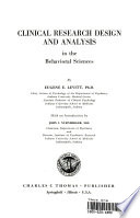 Clinical Research Design and Analysis in the Bahavioral Sciences