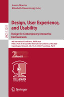 Design, User Experience, and Usability. Design for Contemporary Interactive Environments
