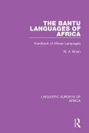 The Bantu Languages of Africa