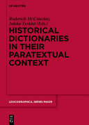Historical Dictionaries in their Paratextual Context