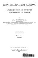 STRUCTURAL ENGINEERS  HANDBOOK DATA FOR THE DESIGN AND CONSTRUCTION OF STEEL BRIDGES AND BUILDINGS