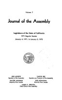 The Journal of the Assembly During the ... Session of the Legislature of the State of California