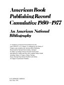 American Book Publishing Record Cumulative 1950 1977 Book