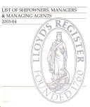 List of Shipowners  Managers   Managing Agents
