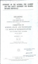 Oversight on the National Fire Academy and Fire Safety Equipment for Hearing-impaired Individuals