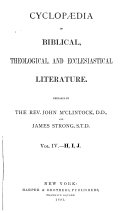 Cyclopaedia of Biblical, Theological, and Ecclesiastical Literature