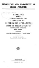 Organization and Management of Missile Programs