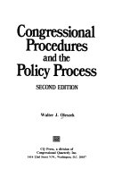 Congressional Procedures And The Policy Process