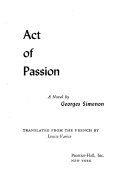 Act of Passion Book