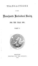 Transactions of the Massachusetts Horticultural Society