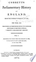 The Parliamentary History of England from the Earliest Period to the Year 1803