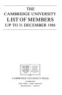 Cambridge University List of Members Up to 31 December 1988